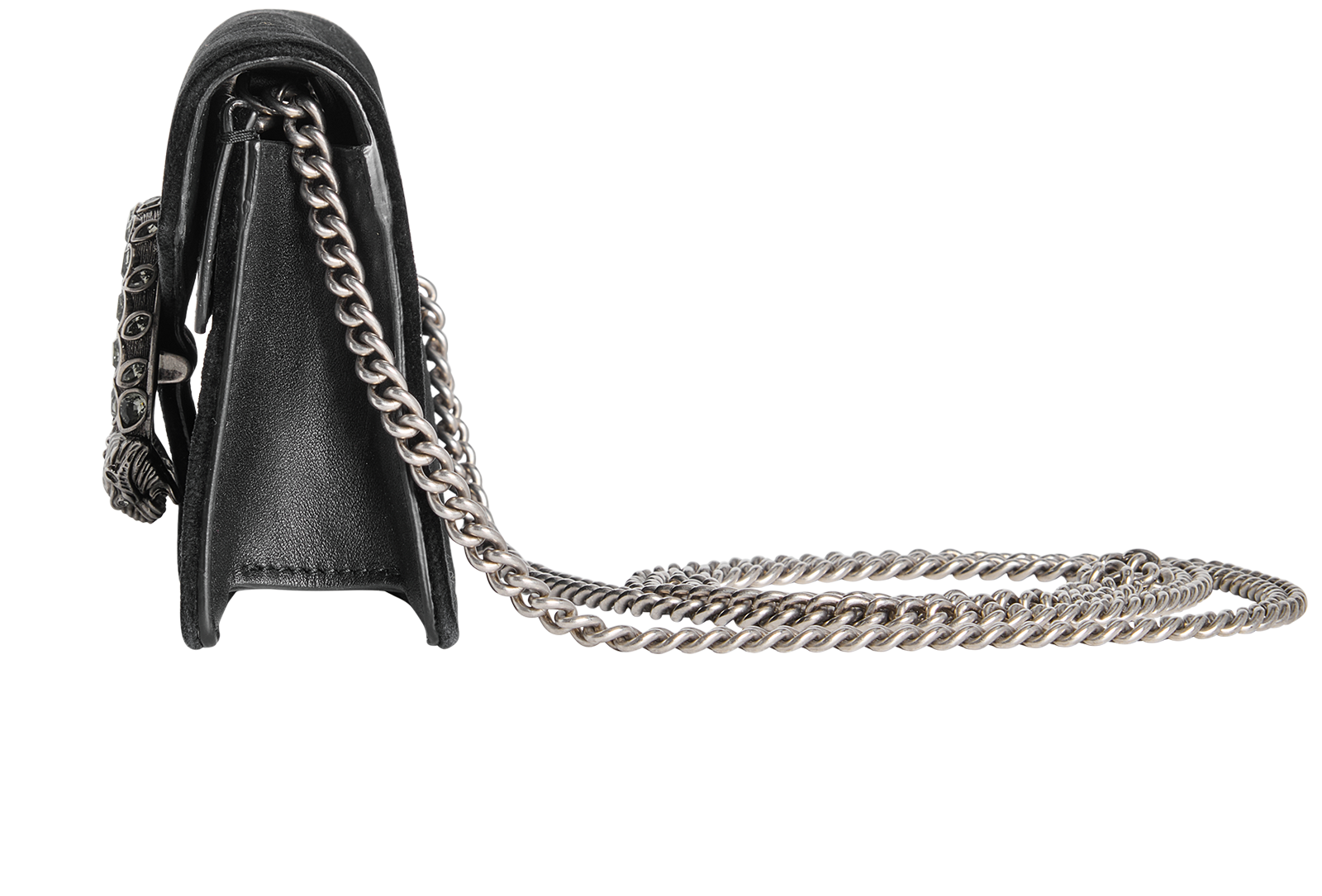 Dionysus Super Mini, &pound;495, Handbags, Black, Velvet, Bottom view